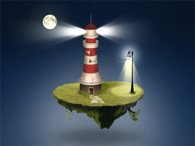 Lighthouse in dark